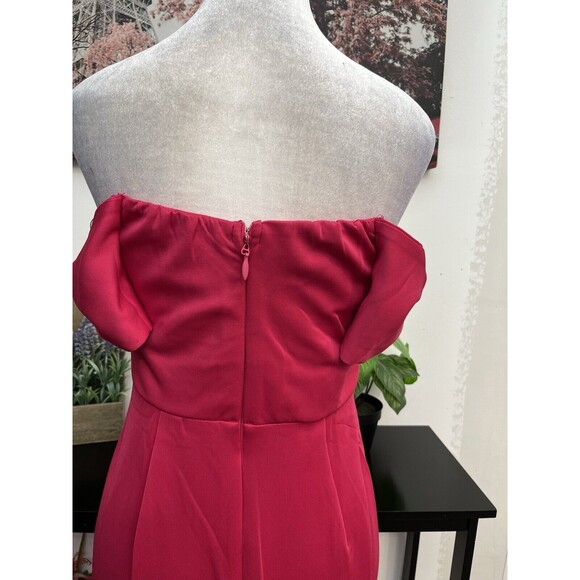 Fashion Nova Women Maxi Dress - Fuchsia Size M Off Shoulder Hidden Back zipper - Picture 8 of 11
